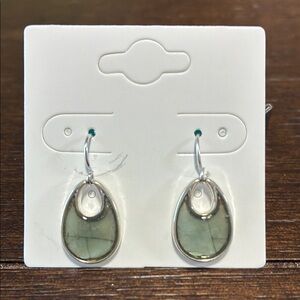 EUC Silver & Green Earrings